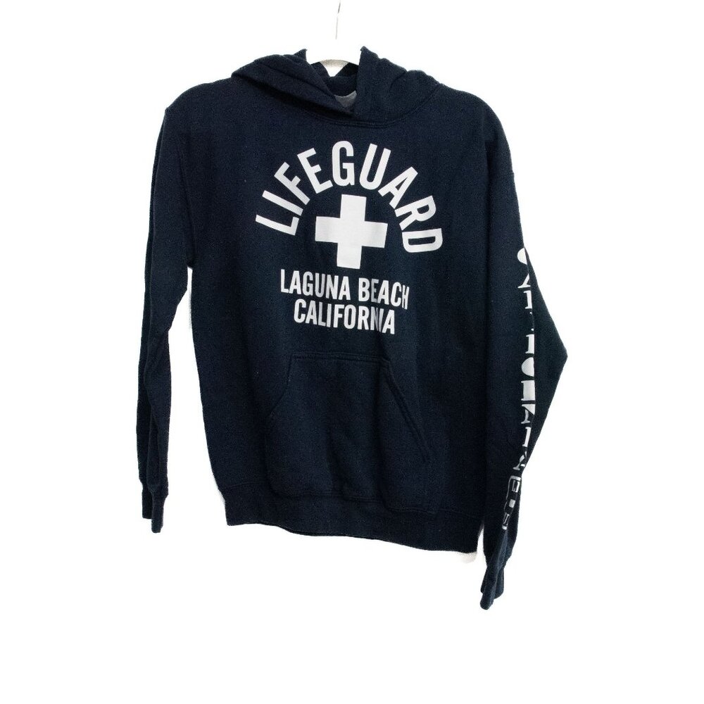 Lifeguard Laguna Beach California Hoodie Sweatshirt Adult Size S Navy Blue Cotto